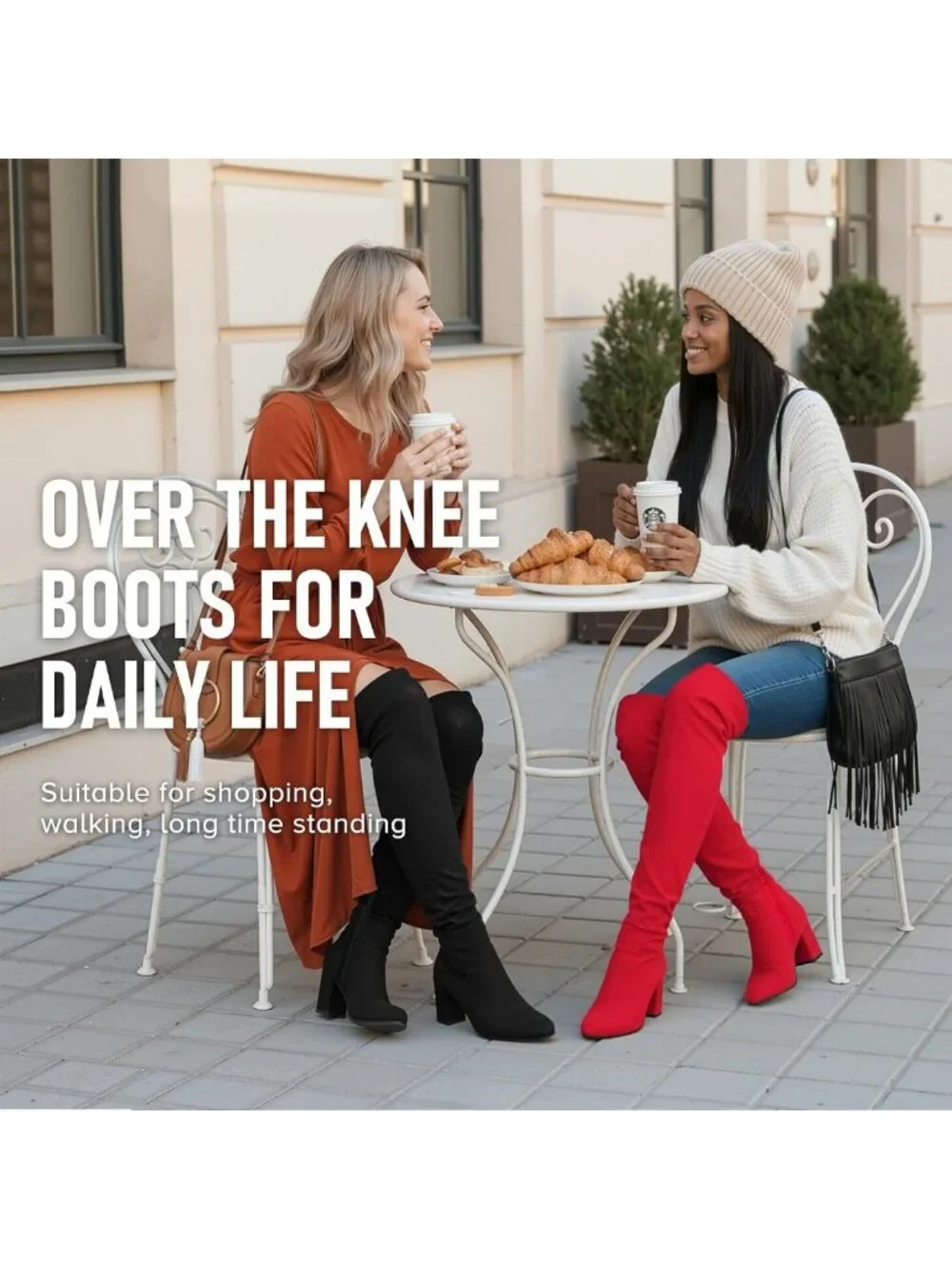 Chic Over the Knee Thigh High Boots for Women | Stylish Block Heel Footwear